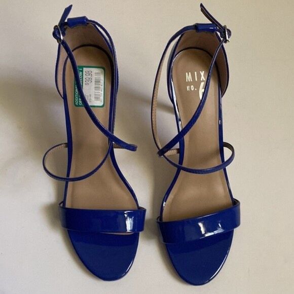 NWOT Mix No.6 “Zaydia” Strappy Purple Patent Heels Shoe size 10 Party Events - Picture 1 of 4